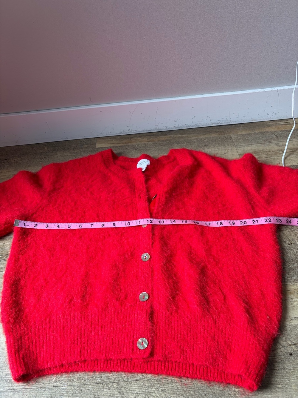 Song of Style By Aimee Song Red Fuzzy Cardigan Sweater - Picture 10 of 11